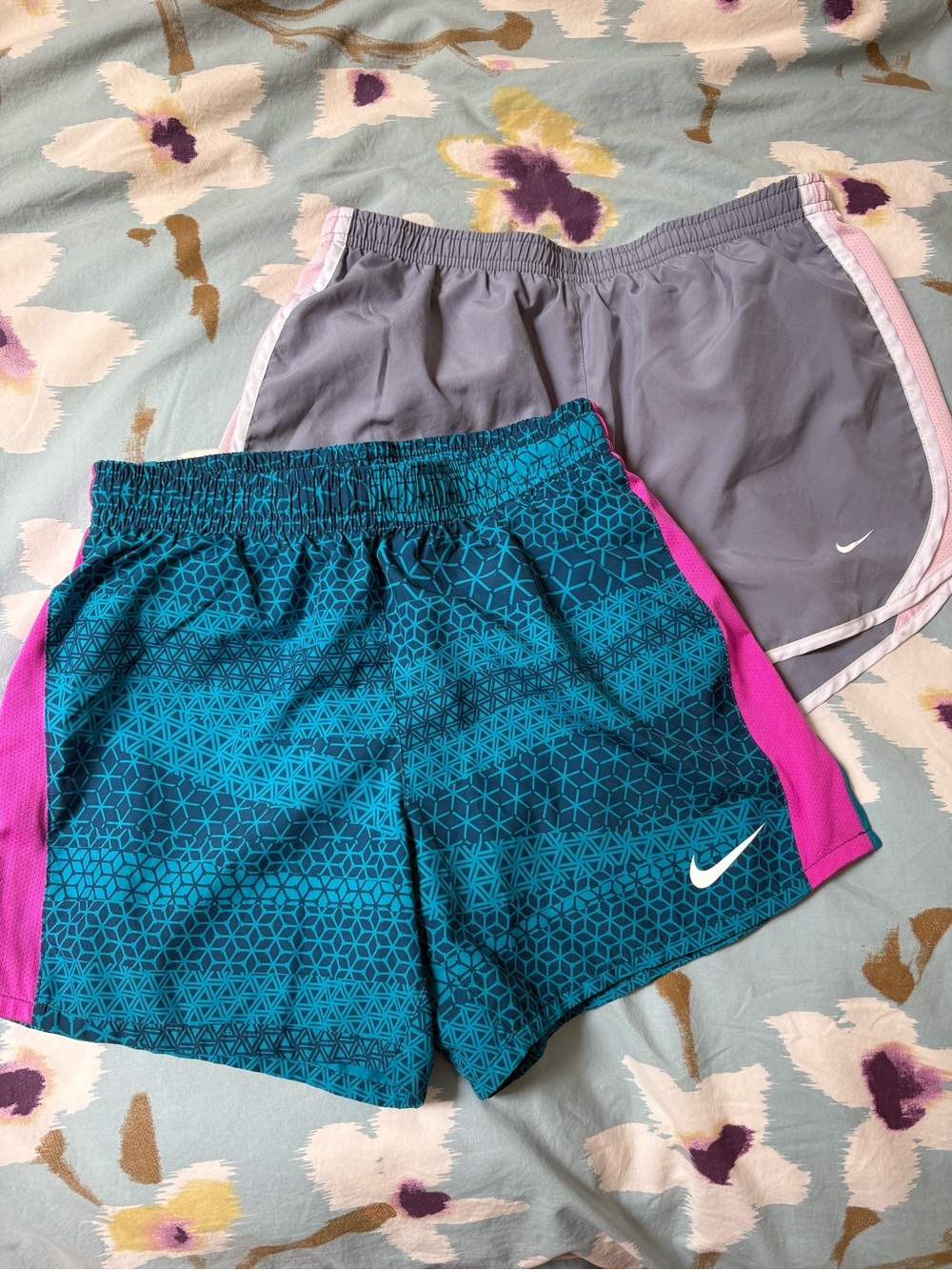 Nike Dri-FIT Shorts in Light Gray & Slate Blue